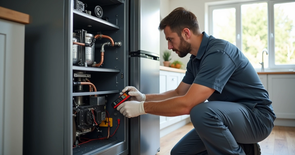 Geladeira sendo avaliada por técnico após apresentar barulho estranho em Sarandi e região